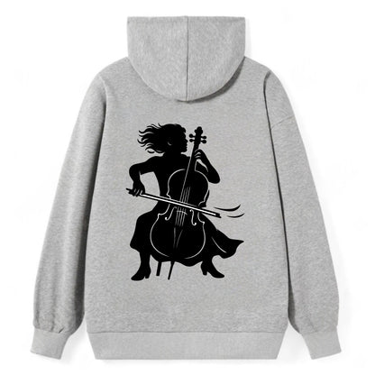 Cellist performing emotional solo - Classic Pullover Hoodie - Grey