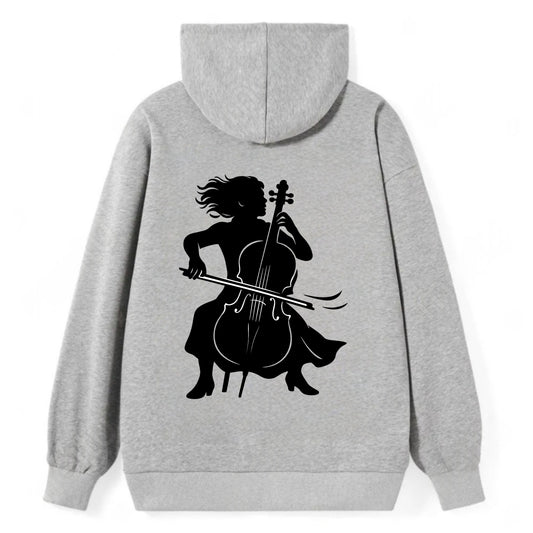 Cellist performing emotional solo - Classic Pullover Hoodie - Grey