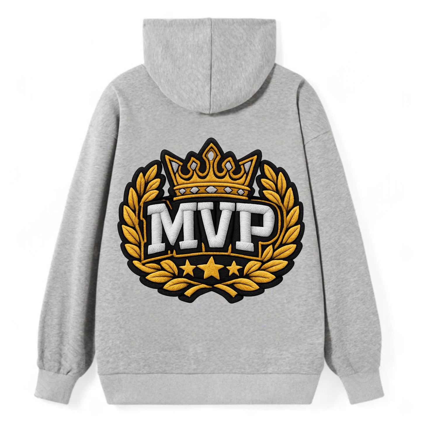 MVP CROWN - crown with laurels in gold , most valuable - Classic Pullover Hoodie - Grey
