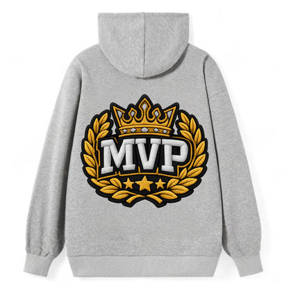 MVP CROWN - crown with laurels in gold , most valuable - Classic Pullover Hoodie - Grey
