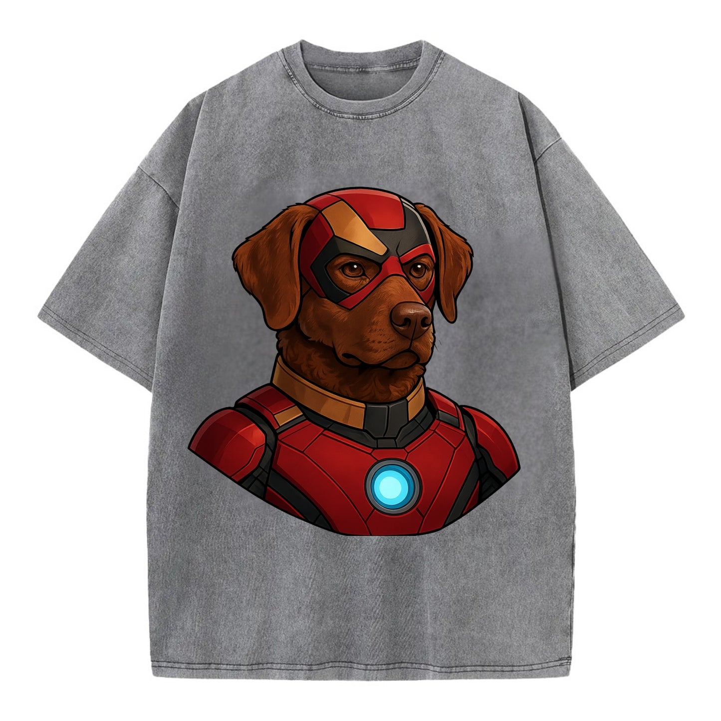 Chesapeake Bay Retriever Loyal Hero  - V Vintage T-shirt - Grey