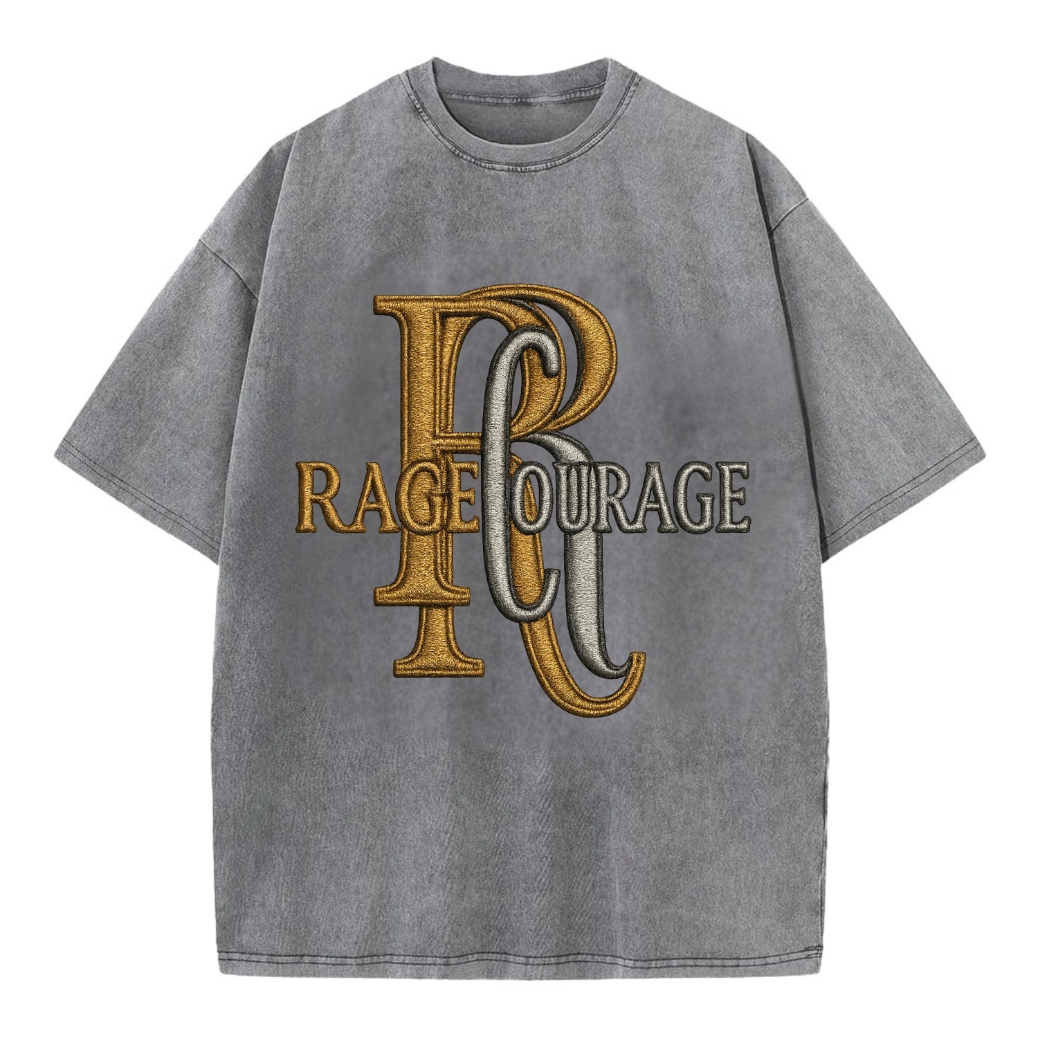 RAGE;COURAGE MODE Warrior Green Hat - Vintage T-shirt - Grey