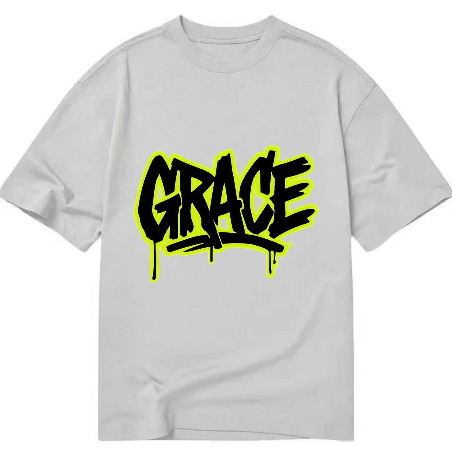 Bold typography design - "GRACE" - elegance under pressure, divine favor - Classic T-shirt - Grey
