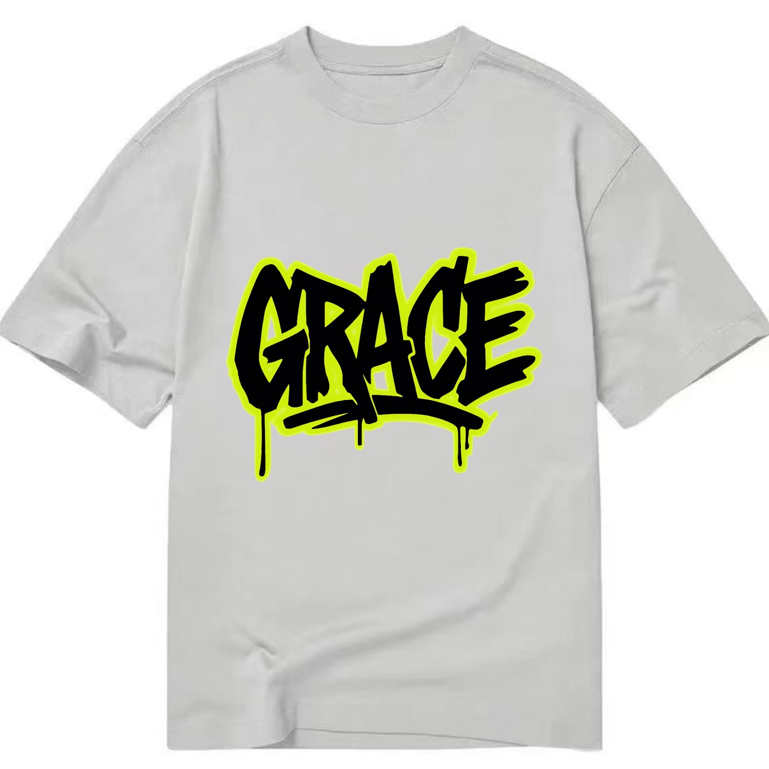Bold typography design - "GRACE" - elegance under pressure, divine favor - Classic T-shirt - Grey