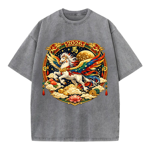 CELESTIAL HORSE | Heavenly horse among clouds and stars | Wings of flowing energy - Vintage T-shirt