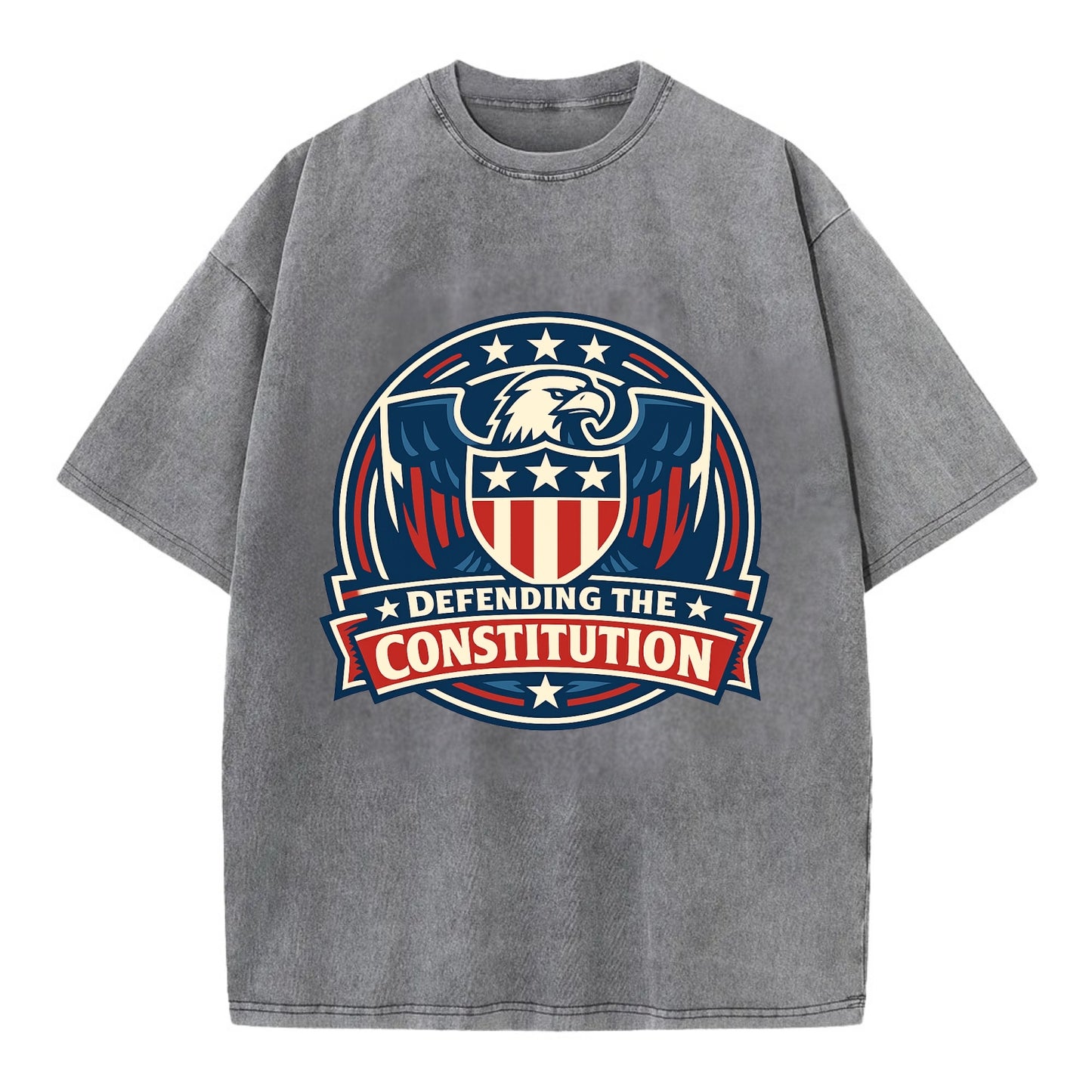 Defend Constitution - Vintage T-shirt - Grey