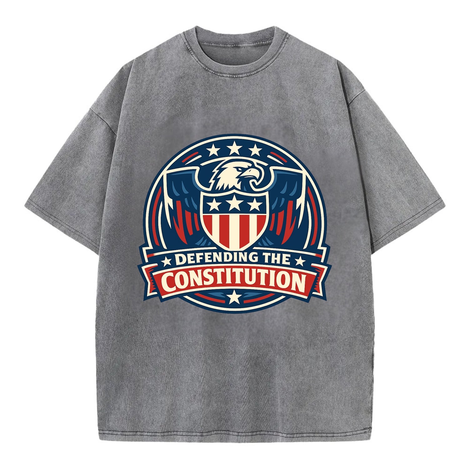 Defend Constitution - Vintage T-shirt - Grey