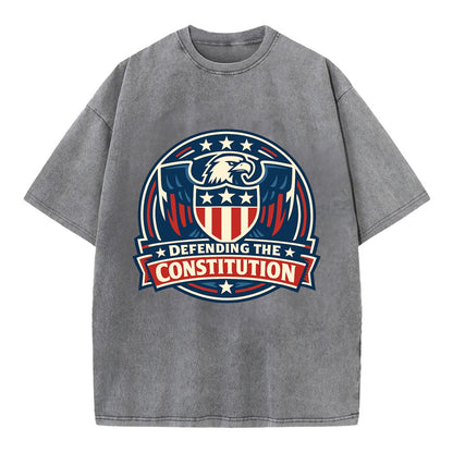 Defend Constitution - Vintage T-shirt - Grey