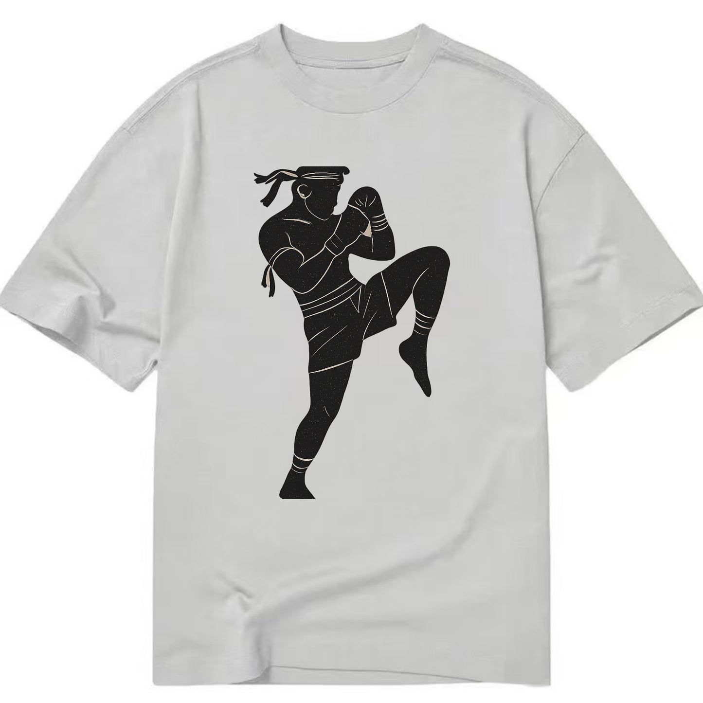 Muay Thai fighter with knee strike - Classic T-shirt - Grey