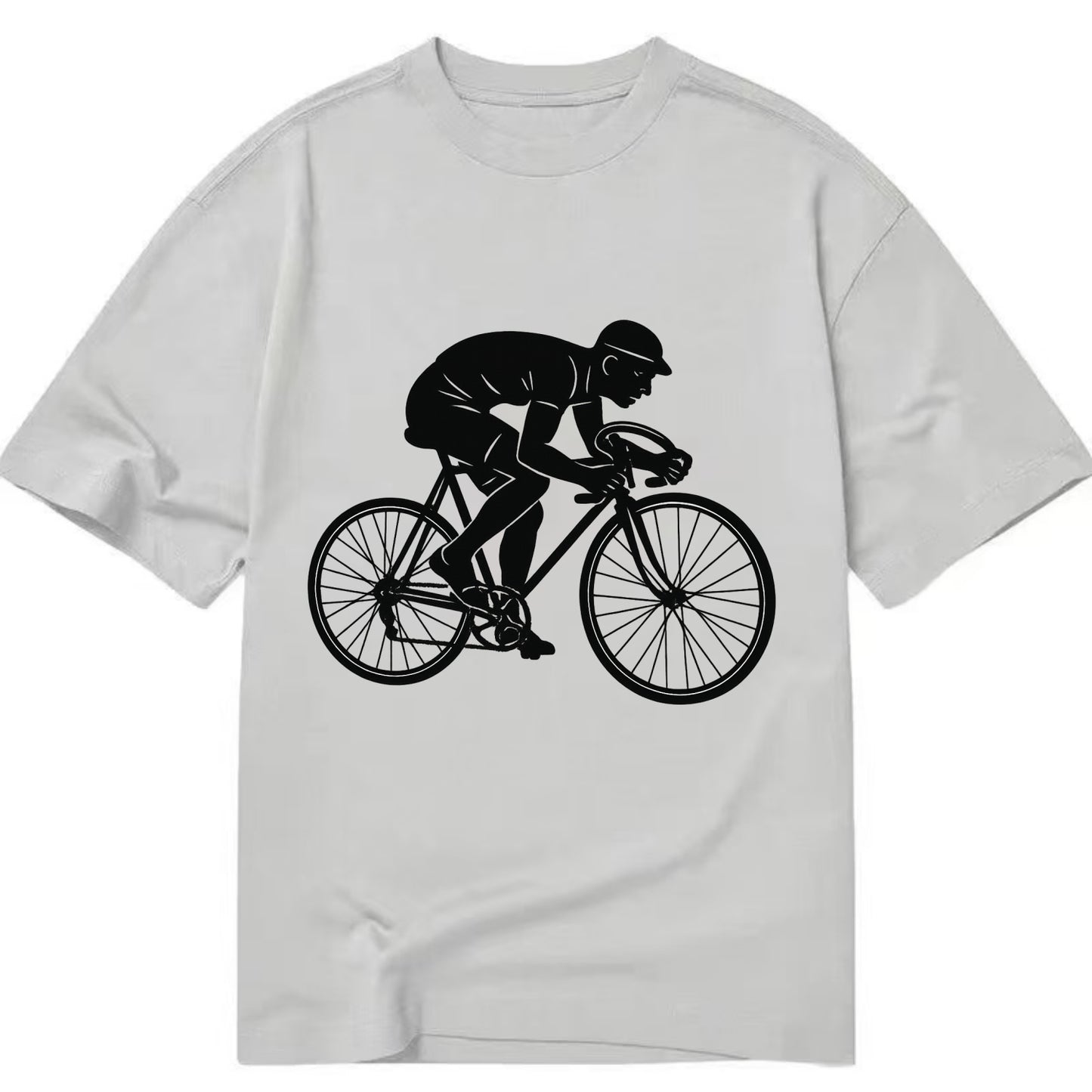 Cyclist sprinting in racing position - Classic T-shirt - Grey