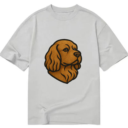 Sussex Spaniel - Golden liver embroidered low-set design - Classic T-shirt - Grey