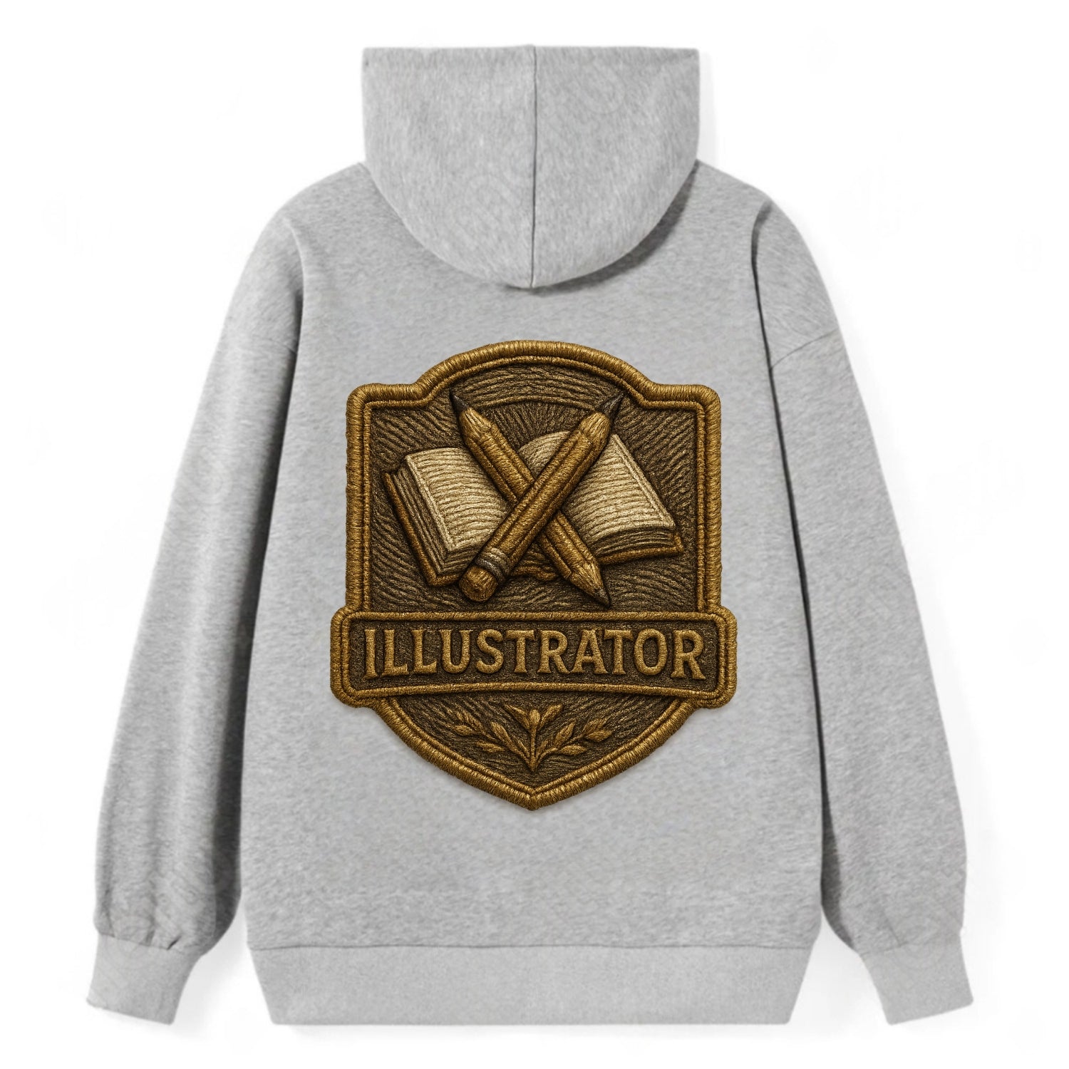 Pencils and sketchbook - illustrator badge - Classic Pullover Hoodie - Grey