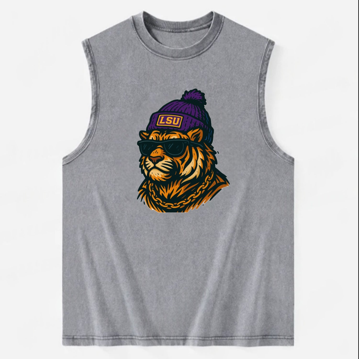 LSU Mike Tiger - Vintage Washed Tank - Grey