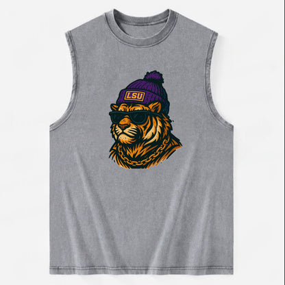 LSU Mike Tiger - Vintage Washed Tank - Grey