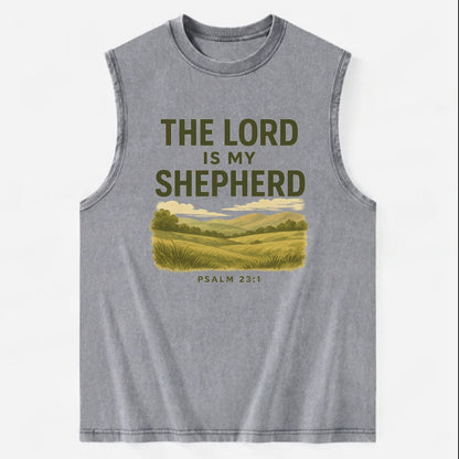 Psalm 23:1 Meadow - Vintage Washed Tank - Grey