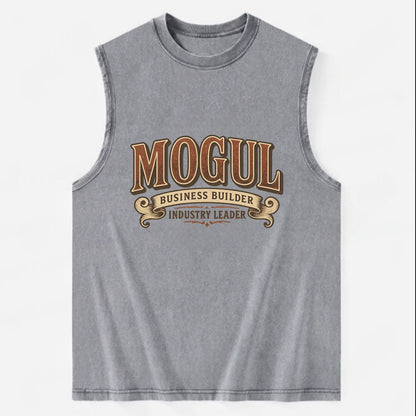 Bold typography design - "MOGUL" - business builder, industry leader - Vintage Washed Tank - Grey