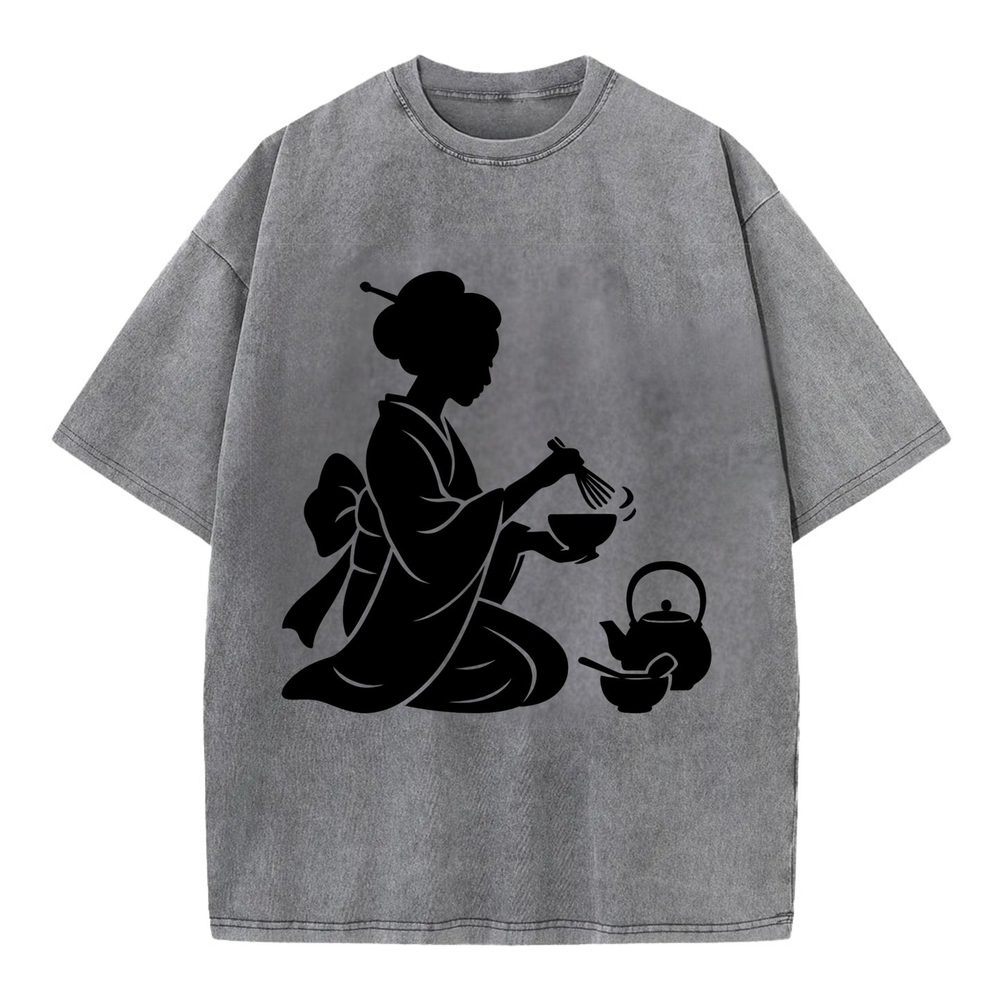 Geisha traditional tea ceremony - Vintage T-shirt - Grey