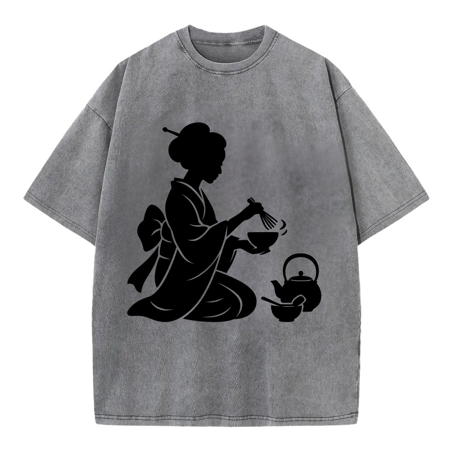Geisha traditional tea ceremony - Vintage T-shirt - Grey