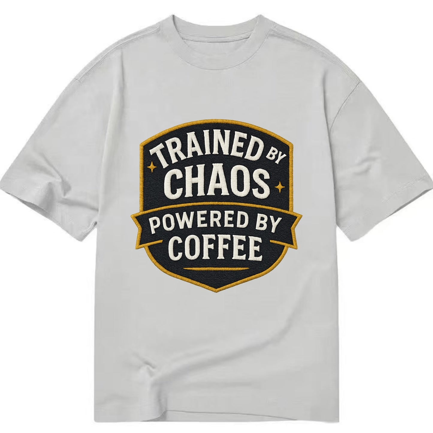 Trained by chaos, powered by coffee - Classic T-shirt - Grey