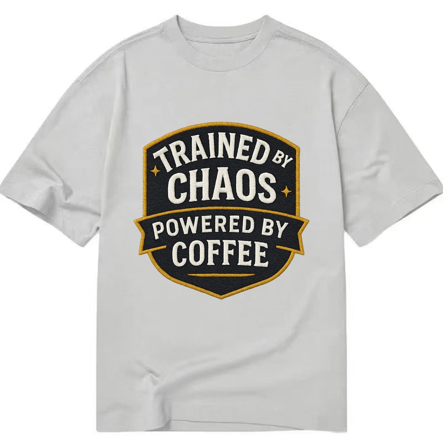 Trained by chaos, powered by coffee - Classic T-shirt - Grey