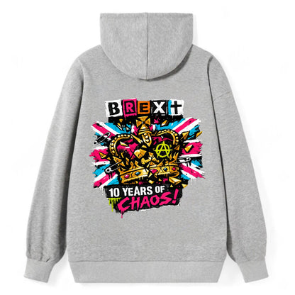 BROKEN CROWN | Shattered British crown | Gold fragments scattered | Power - Classic Pullover Hoodie - Grey