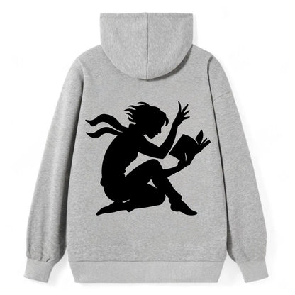 Reader lost in book moment - Classic Pullover Hoodie - Grey