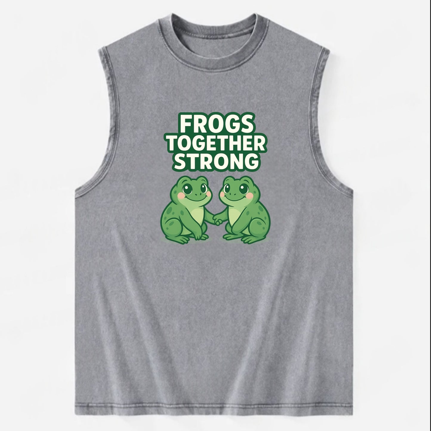 Frogs Together Strong 2 - Vintage Washed Tank - Grey