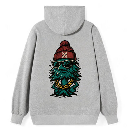 Palo Alto Tree wearing Stanford beanie with S patch - Classic Pullover Hoodie - Grey