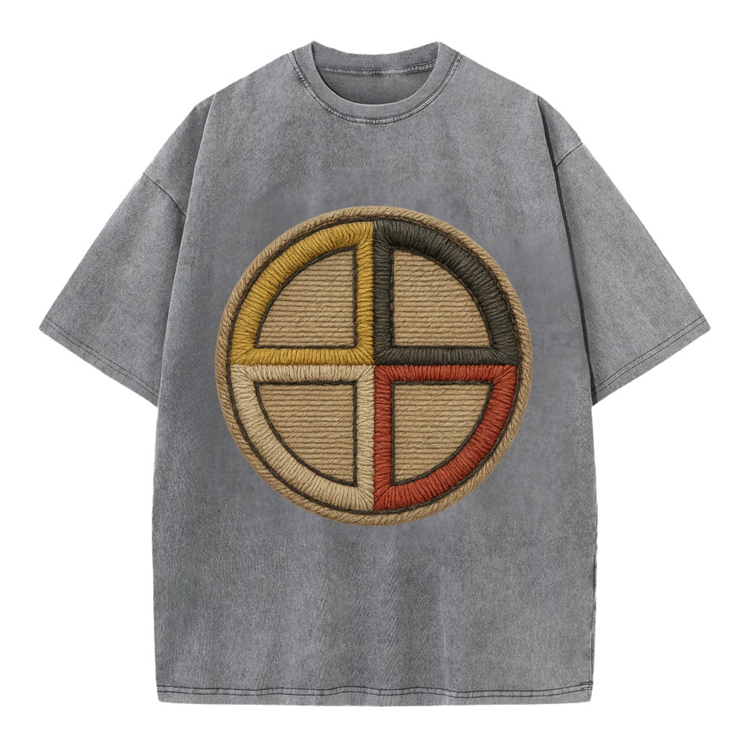 Medicine Wheel  - Vintage T-shirt - Grey