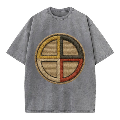 Medicine Wheel  - Vintage T-shirt - Grey