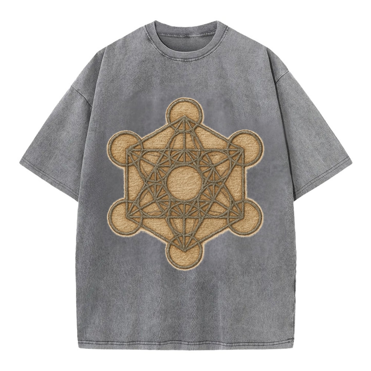 Metatron's Cube  - Vintage T-shirt - Grey