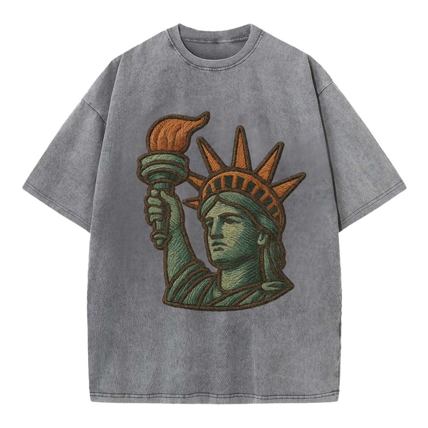Statue of Liberty  - Vintage T-shirt - Grey
