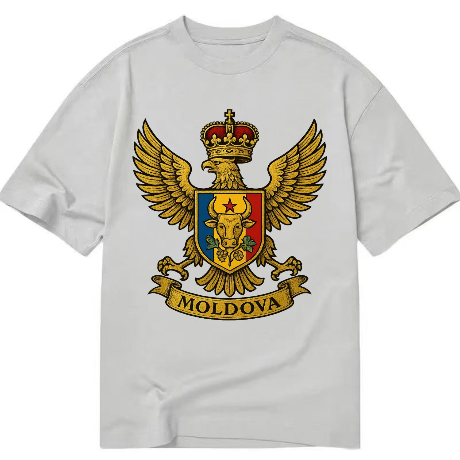 Moldova Heritage Badge  - Classic T-shirt - Grey