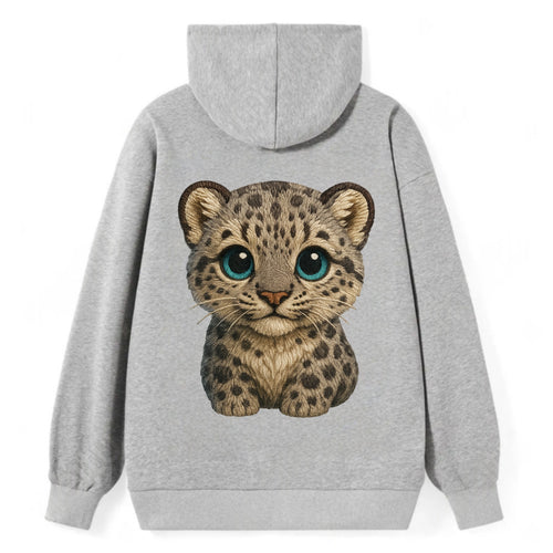 Baby Snow Leopard Cub - gray spotted, thick fur, blue-green eyes, - Classic Pullover Hoodie