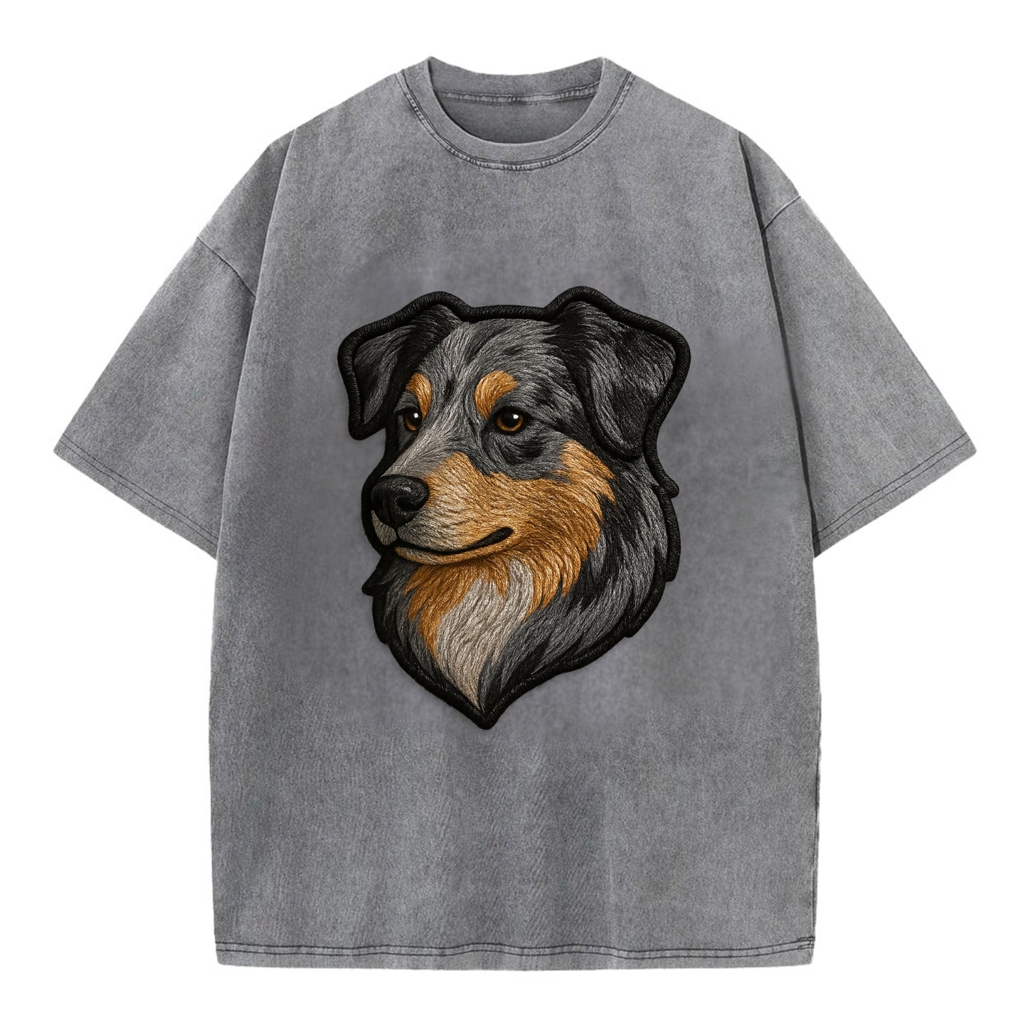 Australian Shepherd - Modern merle patte - Vintage T-shirt - Grey