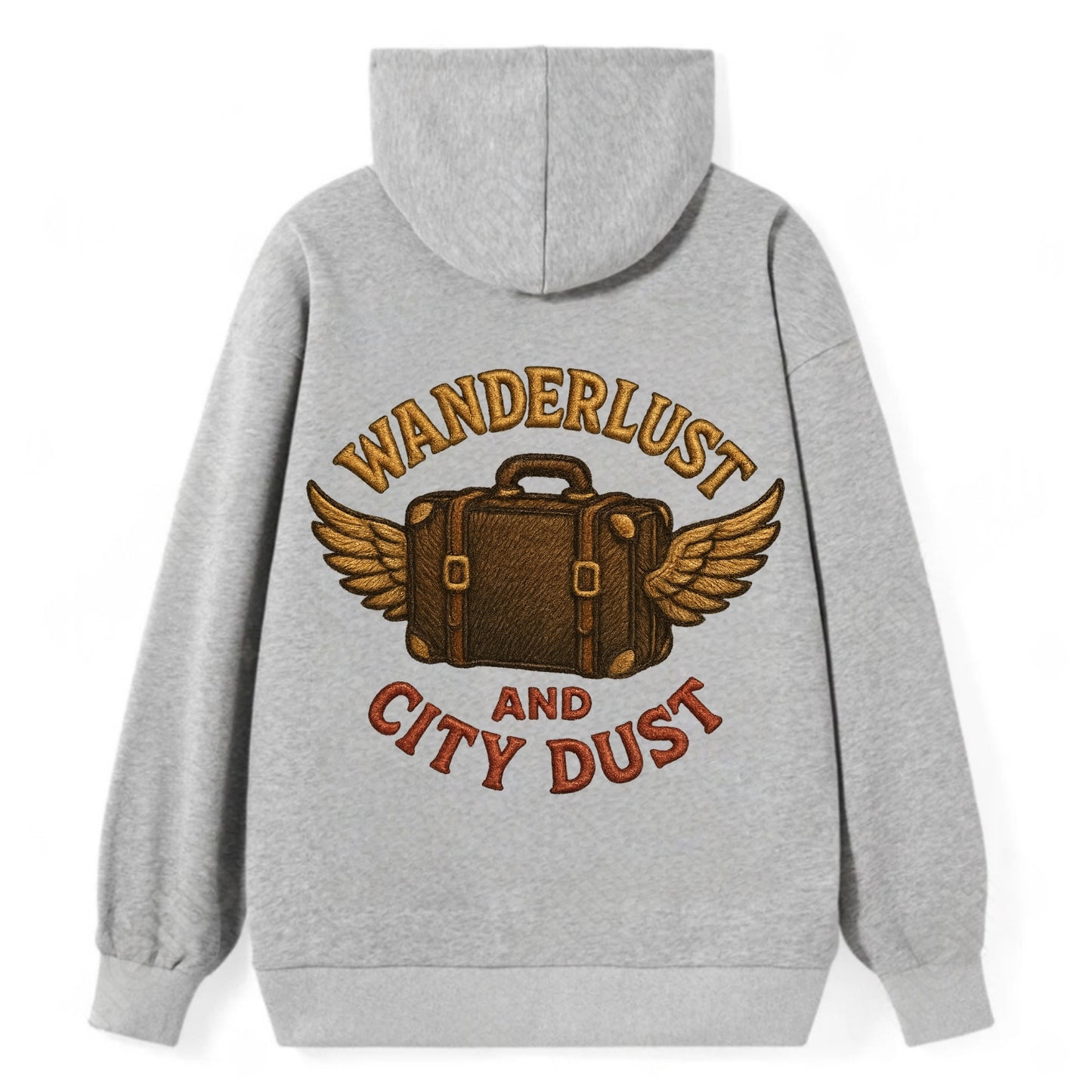 Wanderlust And City Dust  - Classic Pullover Hoodie - Grey
