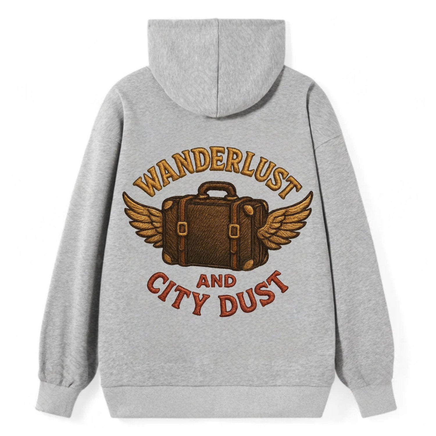 Wanderlust And City Dust  - Classic Pullover Hoodie - Grey