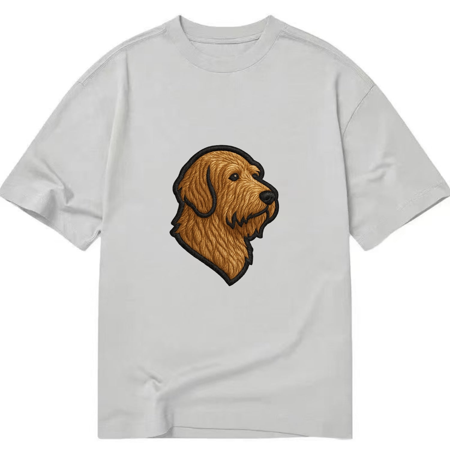 Otterhound - Trendy shaggy hound logo wi - Classic T-shirt - Grey