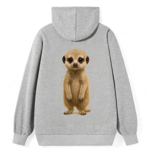 Baby Meerkat - tan fur, dark eye patches, alert stance, bright eyes, - Classic Pullover Hoodie