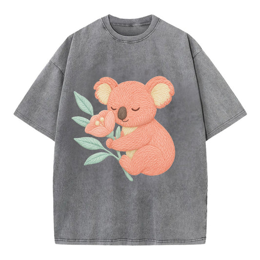 Coral Koala - Vintage T-shirt - Grey