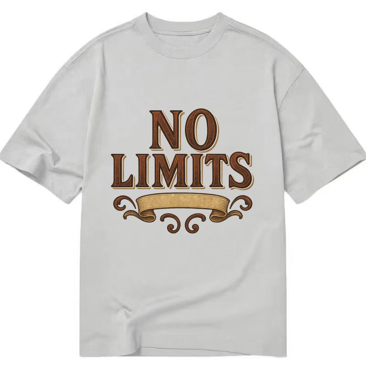 Bold typography design - "NO LIMITS" - boundless potential - Classic T-shirt - Grey
