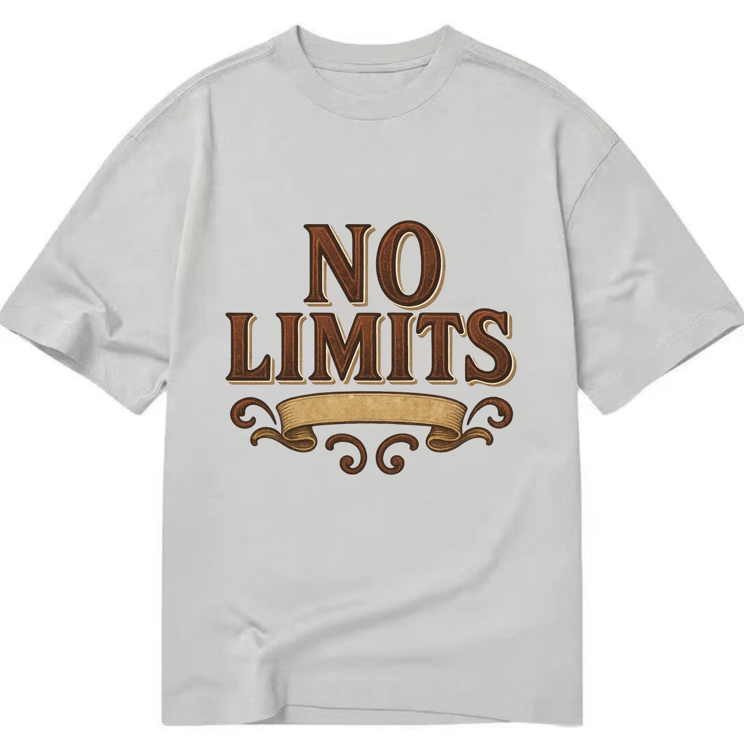 Bold typography design - "NO LIMITS" - boundless potential - Classic T-shirt - Grey