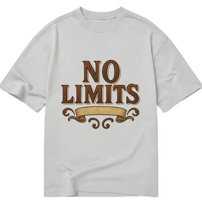 Bold typography design - "NO LIMITS" - boundless potential - Classic T-shirt - Grey