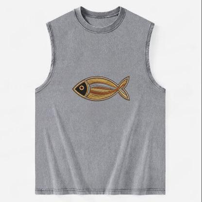 Ichthys - Vintage Washed Tank - Grey