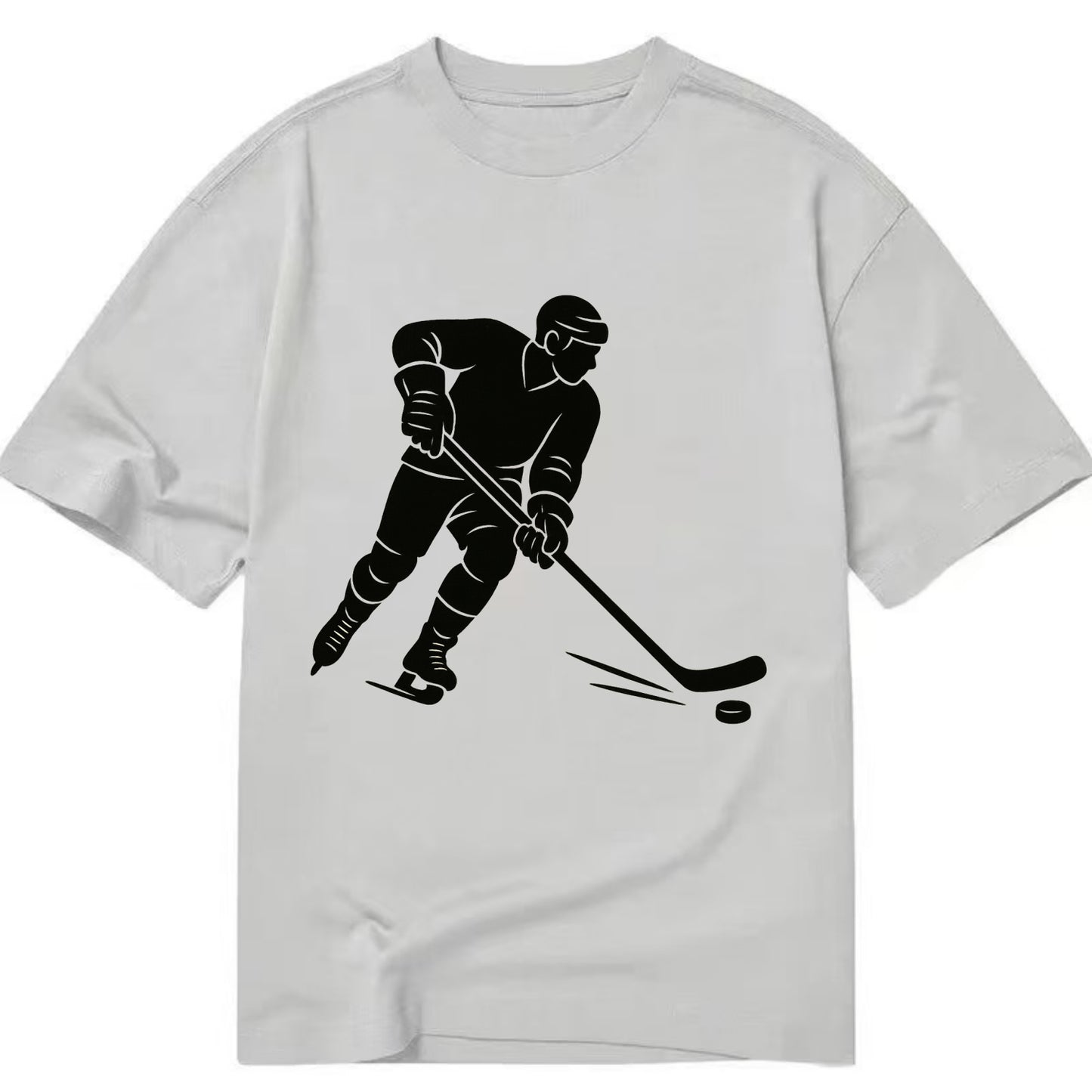 Ice hockey player shooting puck - Classic T-shirt - Grey