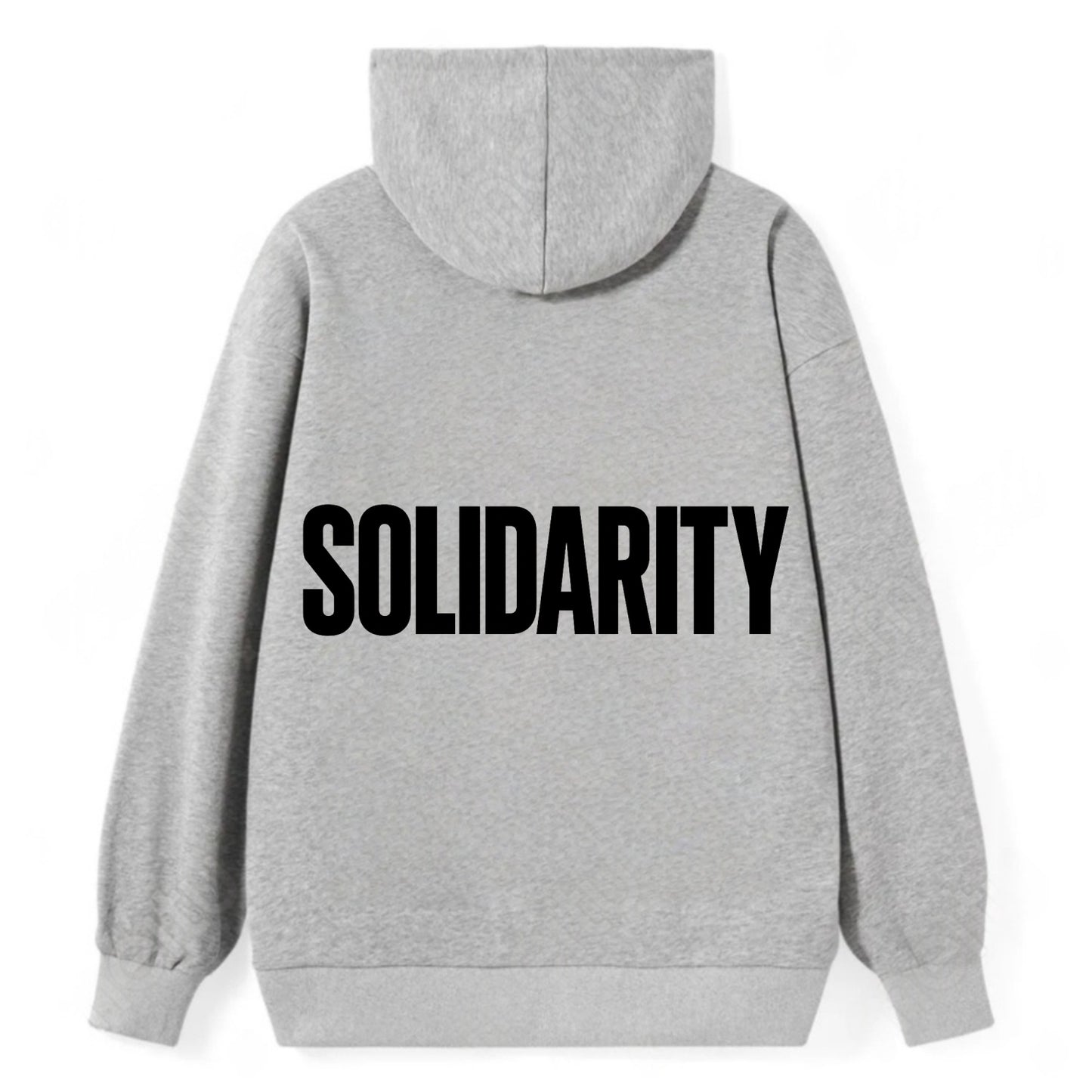Bold typography design - "SOLIDARITY" - standing together, support - Classic Pullover Hoodie - Grey