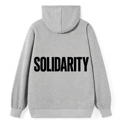 Bold typography design - "SOLIDARITY" - standing together, support - Classic Pullover Hoodie - Grey