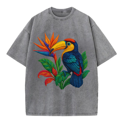 Toucan Paradise - Vintage T-shirt - Grey