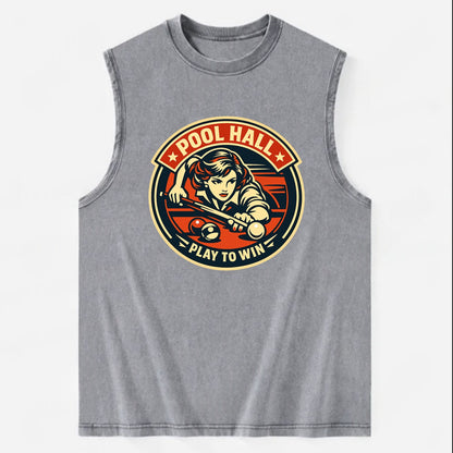 Cue Queen Emblem - Vintage Washed Tank - Grey