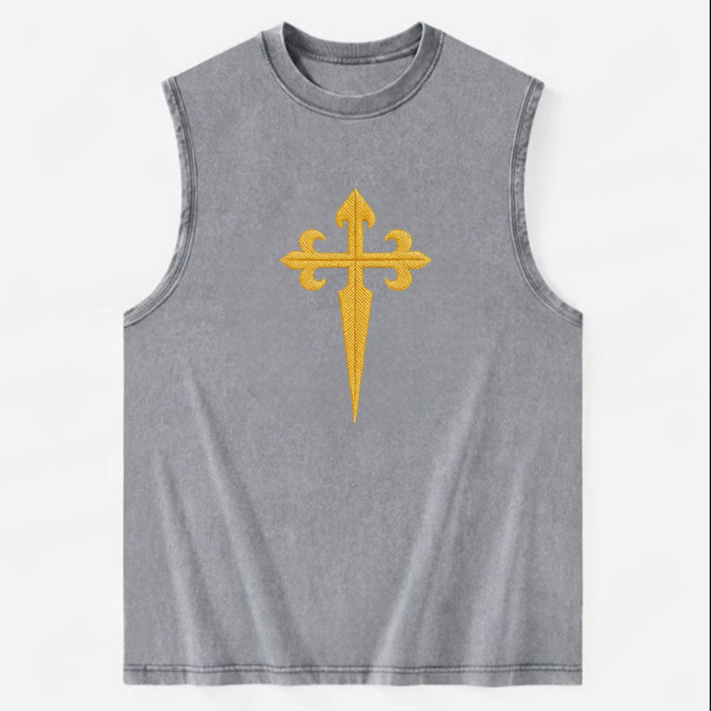 Order Of Santiago Cross - Vintage Washed Tank - Grey